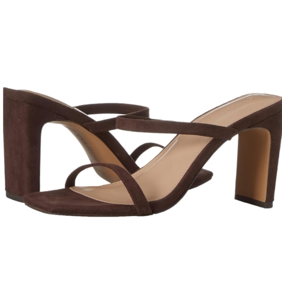 The Drop Avery Square Toe Heeled Sandles Color Coffee Bean Size 7.5 NWOT - Picture 2 of 9